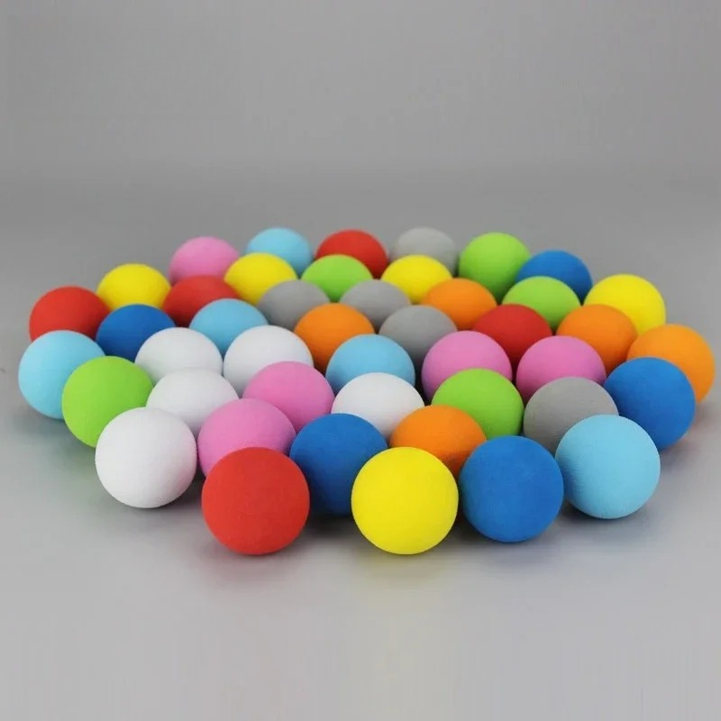 Golf Exercise Equipment - 50 ชิ้นลูกกอล์ฟสีสุ่มโฟม EVA ลูกบอลฝึกซ้อมในร่มของเล่นสัตว์เลี้ยงลูกบอล TX007