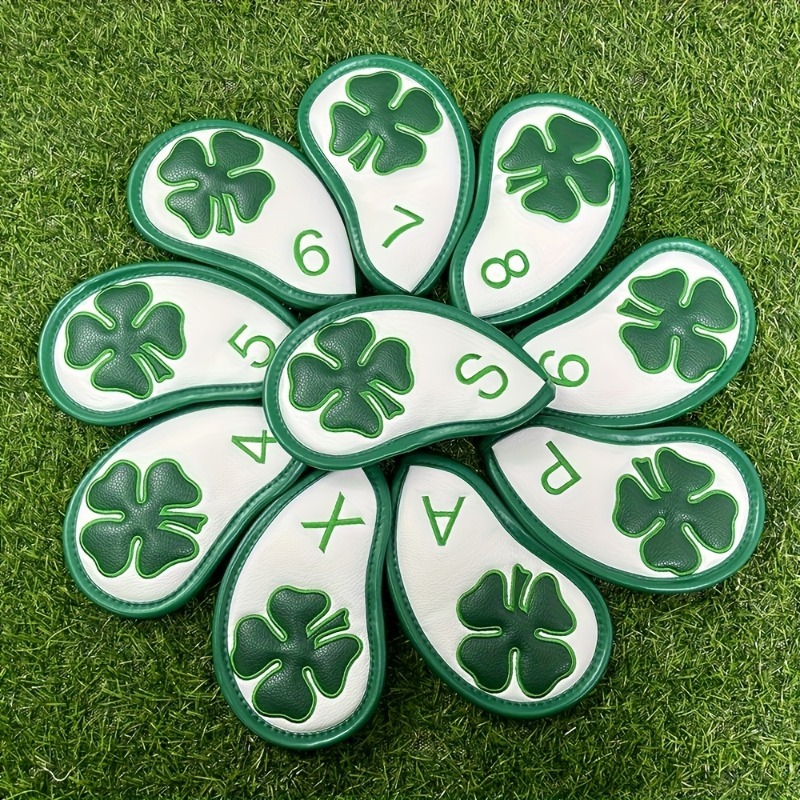 Golf Equipment Industry - ฝาครอบหัวไม้กอล์ฟโคลเวอร์ 10 ชิ้น - วัสดุ PU