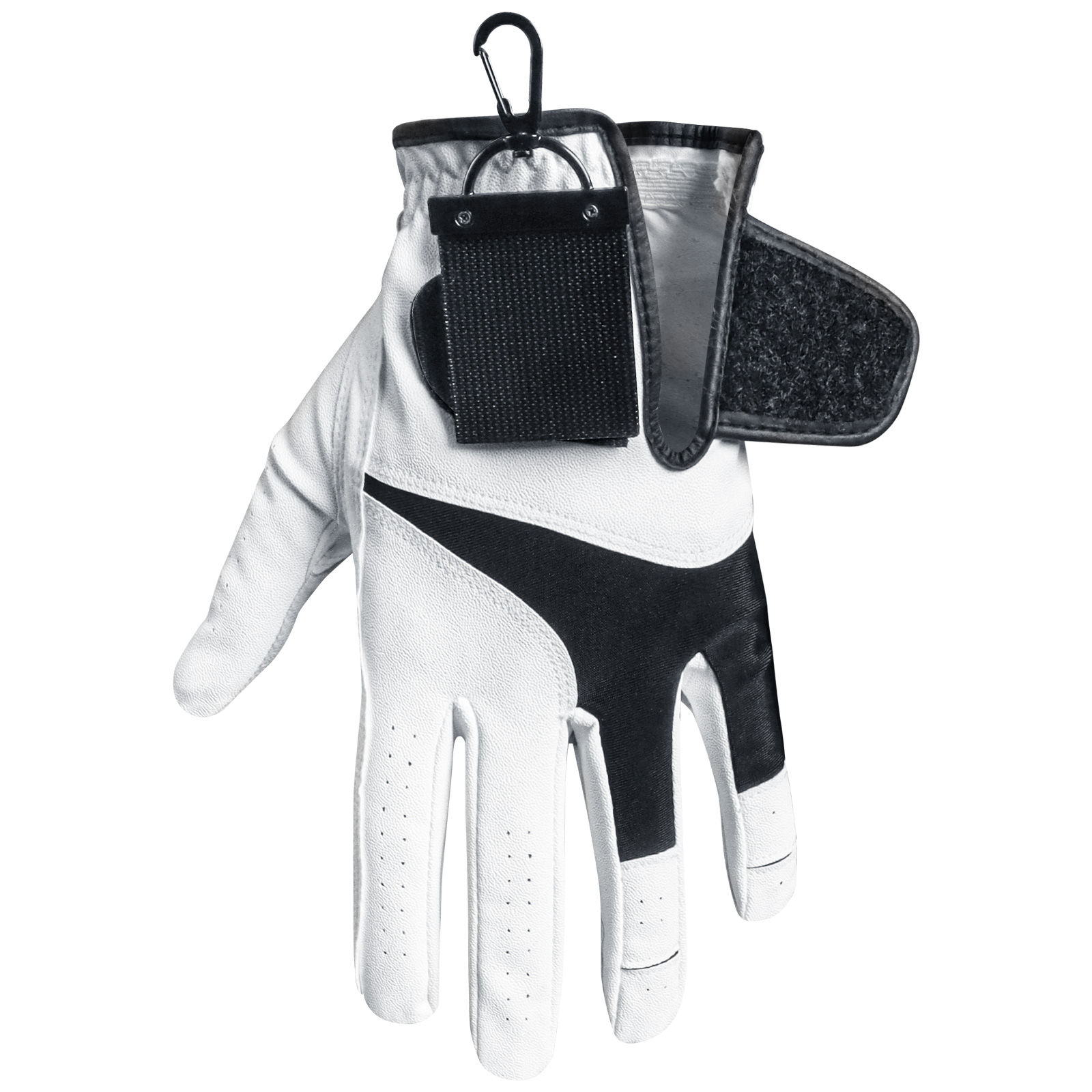 Golf Exercise Equipment - ที่เก็บถุงมือกอล์ฟแบบพกพาพร้อมคลิปเทปตีนตุ๊กแก ติดกับกระเป๋าหรือกางเกง พร้อมที่ทำความสะอาดลูกกอล์ฟรูปหัวกะโหลก สำหรับใช้งานกลางแจ้ง