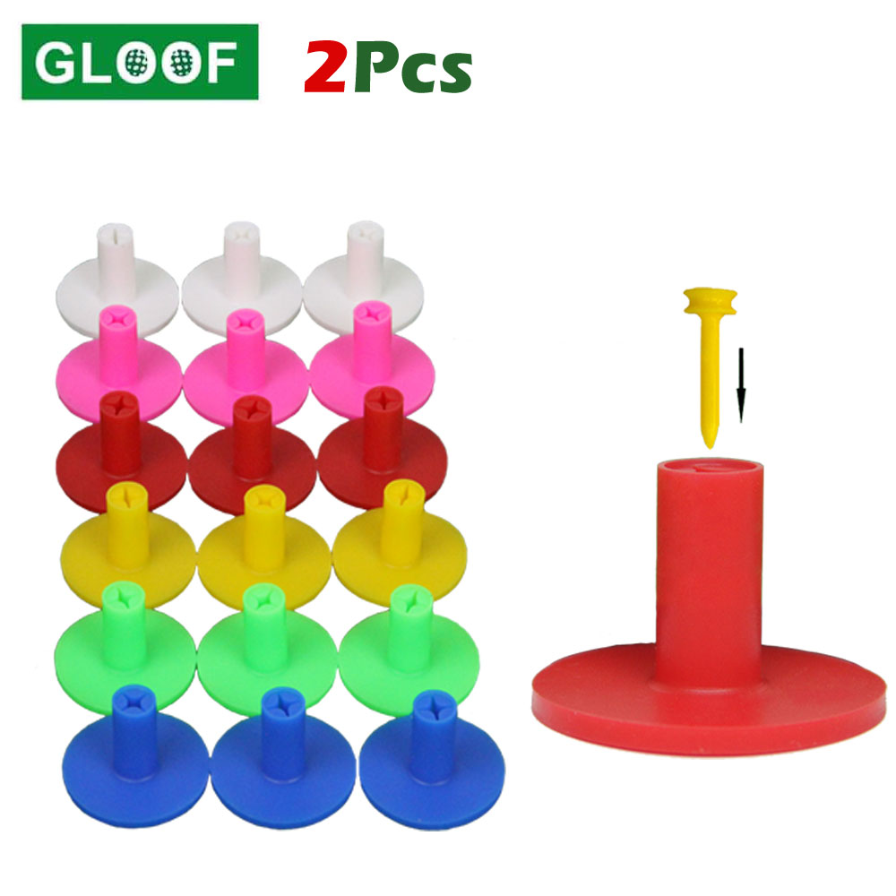 Golf Exercise Equipment - 2 ชิ้นยางกอล์ฟ Tees ลูกกอล์ฟ Tees ผู้ถือทนทานเสื่อกอล์ฟการฝึกอบรมการปฏิบัติอุปกรณ์เสริม