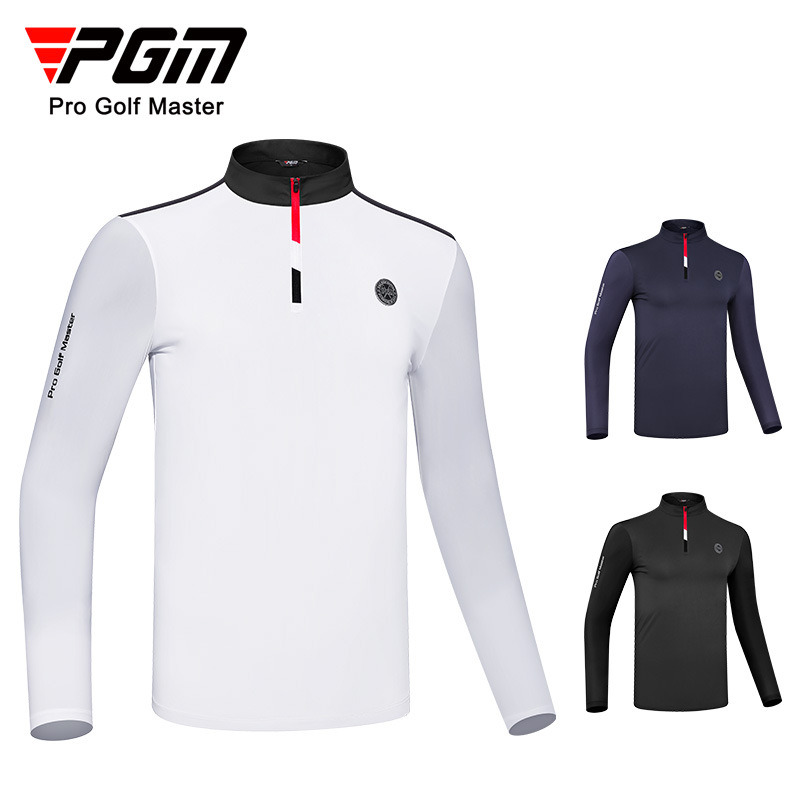 Golf Equipment Sales - PGM ชุดเล่นกอล์ฟสำหรับผู้ชาย, เสื้อกีฬากันแดดผ้าไอซ์ซิลค์ใส่ในฤดูร้อนเสื้อผู้ชายเสื้อยืดแขนยาว YF589ใส่เล่นกอล์ฟชุดกีฬา