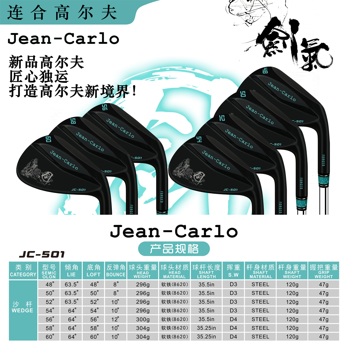 ใหม่กอล์ฟคลับ Jean-Carlo 48 50 - Golf Club Iron Set บทวิจารณ์และราคา